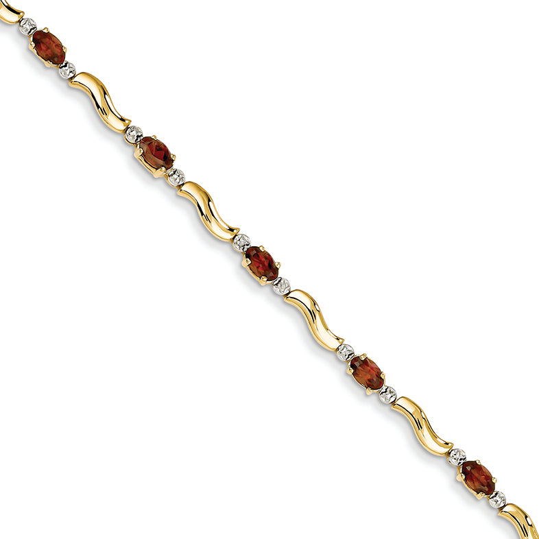 2.8 Carat 14K Gold Completed Fancy Diamond/Garnet Bracelet