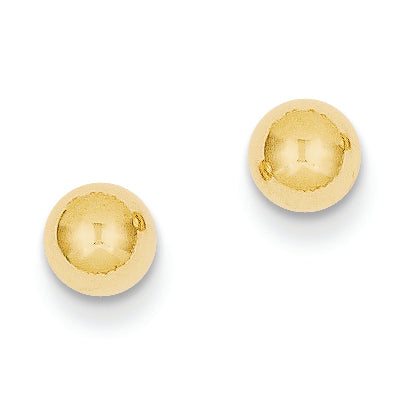 14K Gold Polished 5mm Ball Post Earrings