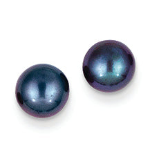 14K Gold 6-6.5mm Black Button Cultured Pearl Stud Earrings
