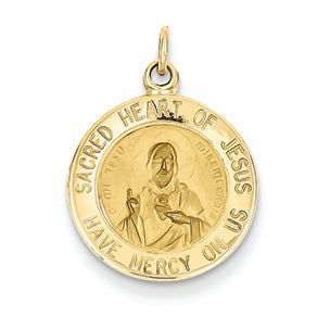 14K Gold Sacred Heart of Jesus Medal Charm