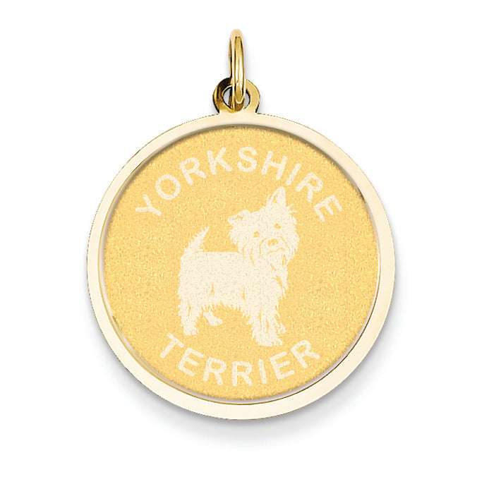 14K Gold Yorkshire Terrier Disc Charm