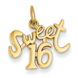 14K Gold Sweet 16 Charm