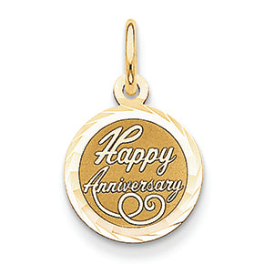 14K Gold Happy Anniversary Charm