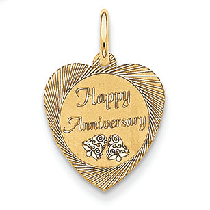 14K Gold Happy Anniversary Charm