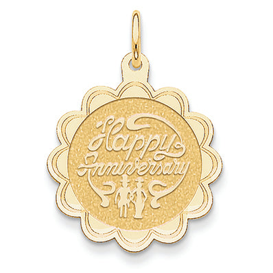 14K Gold Happy Anniversary Charm