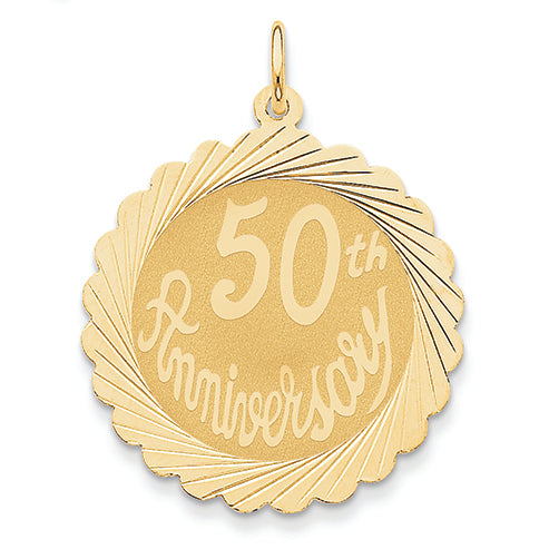 14K Gold Happy 50th Anniversary Charm
