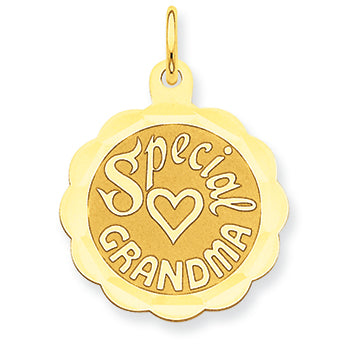 14K Gold Special Grandma Disc Charm