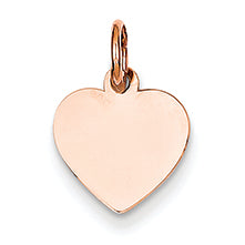 14K Gold Rose Gold Heart Disc Charm