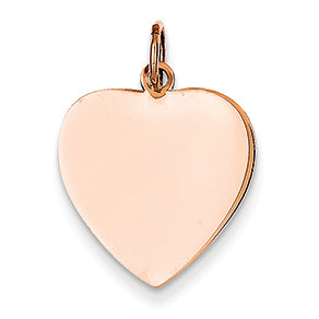 14K Gold Rose Gold Heart Disc Charm