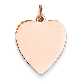 14K Gold Rose Gold Heart Disc Charm