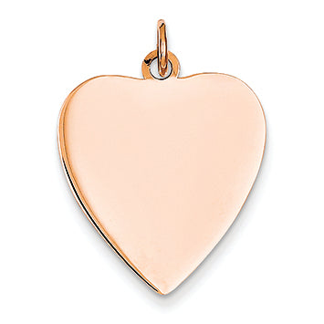 14K Gold Rose Gold Heart Disc Charm