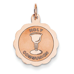 14K Gold Rose Gold Holy Communion Disc Charm