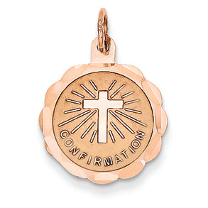14K Gold Rose Gold Confirmation Disc Charm