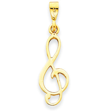 14K Gold Treble Clef Charm