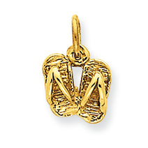 14K Gold Solid Polished Sandals Charm