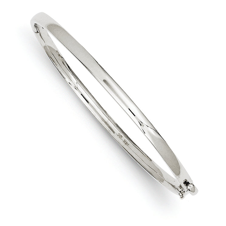 14K White Gold 3.6mm Polished Casted Hinged Bangle Bracelet
