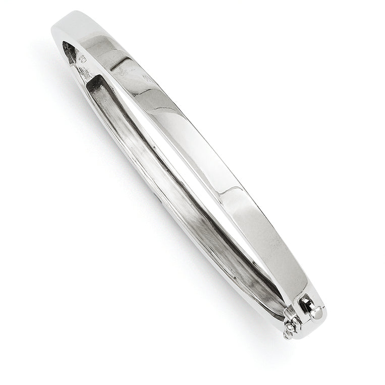 14K White Gold 5.3mm Polished Casted Hinged Bangle Bracelet