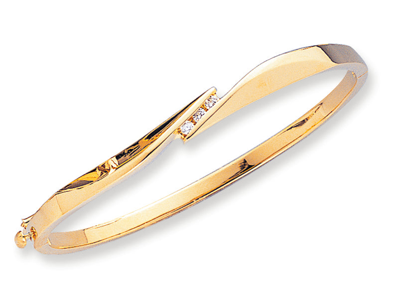 0.1 Carat 14K Gold Diamond bangle
