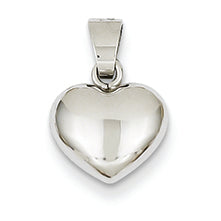 14K White Gold Heart Pendant