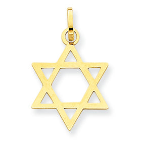 14K Gold Star of David Pendant