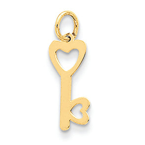 14K Gold Heart-Shaped Key & Lock Charm