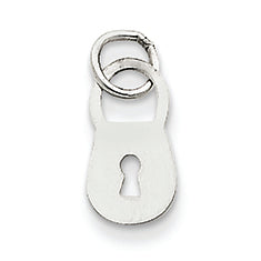 14K White Gold Polished Lock Charm