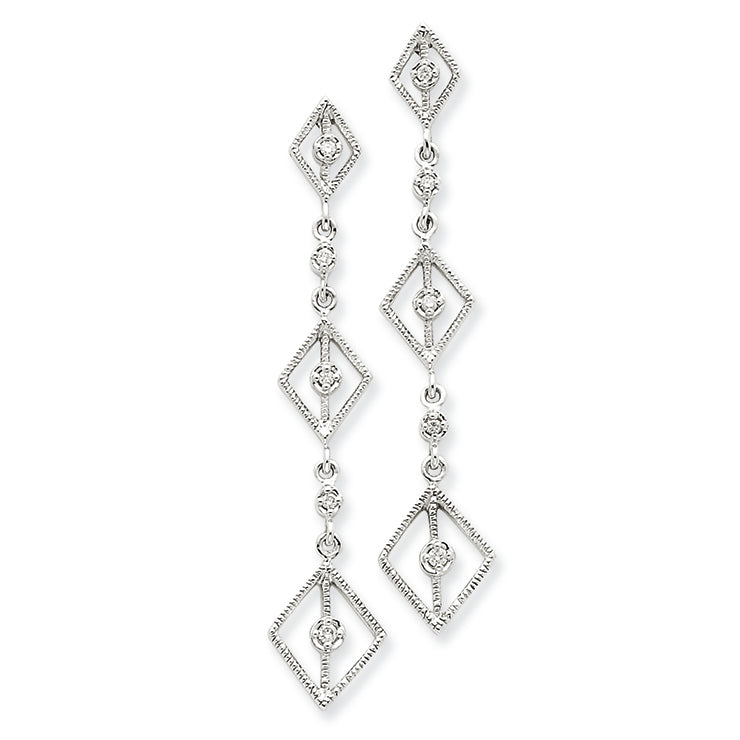 0.1 Carat 14K White Gold Diamond Earrings