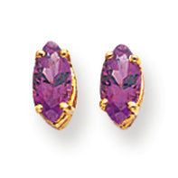 0.5 Carat 14K Gold 6x3mm Marquise Amethyst earring