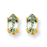 0.4 Carat 14K Gold 6x3 Marquise Green Amethyst Earring