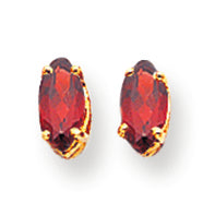 0.7 Carat 14K Gold 6x3mm Marquise Garnet earring