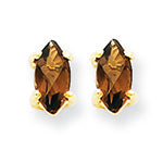 0.4 Carat 14K Gold 6x3 Marquise Smokey Quartz Earring