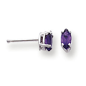 0.5 Carat 14K Gold Amethyst Diamond marquis stud earring