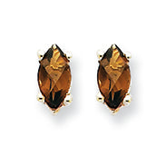 0.4 Carat 14K Goldw 6x3mm Marquise Smokey Quartz Earring