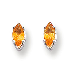 0.7 Carat 14K White Gold 7x3.5mm Marquise Citrine earring