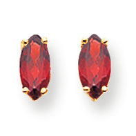 1.5 Carat 14K Gold 8x4mm Marquise Garnet earring