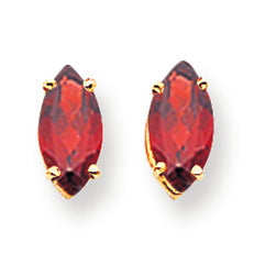 2.6 Carat 14K Gold Garnet Diamond marquis stud earring