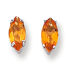 2.3 Carat 14K White Gold 10x5mm Marquise Citrine earring
