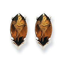 2.1 Carat 14K Goldw 10x8mm Marquise Smokey Quartz Earring