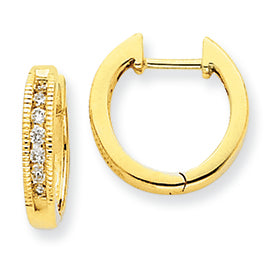 0.2 Carat 14K Gold Diamond Hoop Earrings
