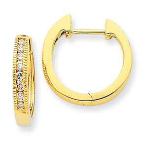 0.3 Carat 14K Gold Diamond Hoop Earrings