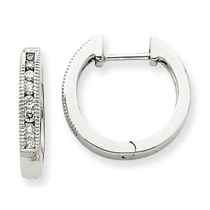 0.3 Carat 14K White Gold Diamond Hoop Earrings
