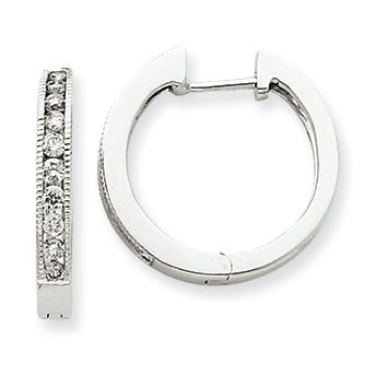 0.5 Carat 14K White Gold Diamond Hoop Earrings