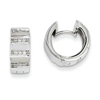 0.1 Carat 14K White Gold Diamond Hinged Earrings