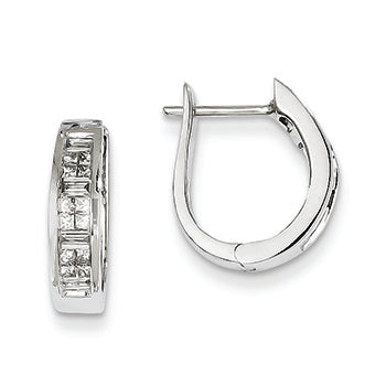 0.5 Carat 14K White Gold Diamond Hinged Earrings