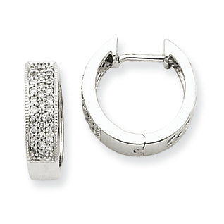 0.3 Carat 14K White Gold Diamond Hinged Hoop Earrings
