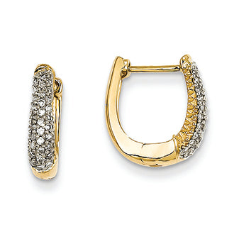 0.3 Carat 14K Gold Diamond Hinged Hoop Earrings