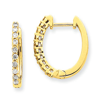 0.3 Carat 14K Gold Diamond Hinged Hoop Earrings