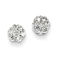 0.3 Carat 14K White Gold Diamond Cluster Screwback Earrings