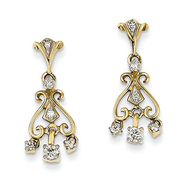 0.3 Carat 14K Gold Diamond Dangle Post Earrings
