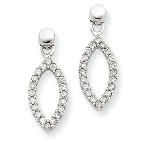 0.3 Carat 14K White Gold Diamond Dangle Earrings